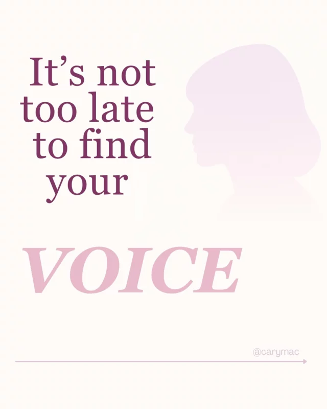 Have you ever had that quiet thought… “Maybe it’s too late.” Too late to change. Too late to speak up. Too late to feel like yourself again?

Here’s what I want you to know: It’s not too late to find your voice. Not even close.
You’re not behind. You’re right on time.

This post is for the woman who’s carried so much for so long… and is finally wondering if there’s still space for her voice.

There is.
 And there’s more than one way to begin. 
💛 A deep-dive journey 🌿 A soft and steady weekly connnection
 Both are available. You choose your pace.
You belong here. Your voice belongs here. And I’d love to walk with you.

📩 DM me “VOICE” or visit the link in bio to explore your next step.

.
. #YouBelongHere #FindYourVoice #ReclaimYourVoice #WomenWhoRise #ItsNotTooLate