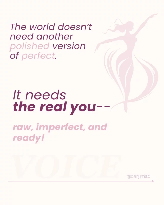 You weren’t made to be a performance.
You were made to be a presence.

✨ The world doesn’t need another polished version of perfect—it needs you.
Raw. Imperfect. Brave. Ready.

Tag someone who reminds you that showing up as you are is more than enough. 💛 

.
#FindYourVoice #RealIsRare #VoiceUp
