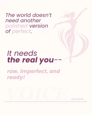 You weren’t made to be a performance.
You were made to be a presence.

✨ The world doesn’t need another polished version of perfect—it needs you.
Raw. Imperfect. Brave. Ready.

Tag someone who reminds you that showing up as you are is more than enough. 💛 

.
#FindYourVoice #RealIsRare #VoiceUp